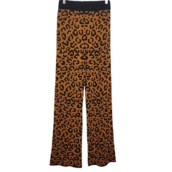 Asos Knit Pants Wide Leg Leopard Print Size 4 / 34" inseam 510 - Picture 2 of 10